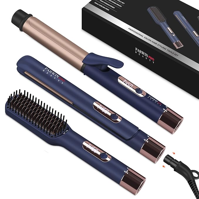 Hair Straightener and Curler, PARWIN PRO BEAUTY 1'' Flat Iron
